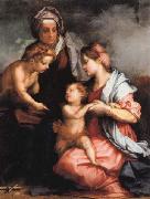 Andrea del Sarto Madonna and Child wiht SS.Elizabeth and the Young john Germany oil painting artist